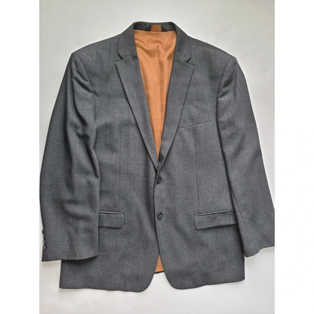 Jos A Bank Joseph Mens Slim Fit Wool Sports Coat 42R Gray 2 Button Blazer